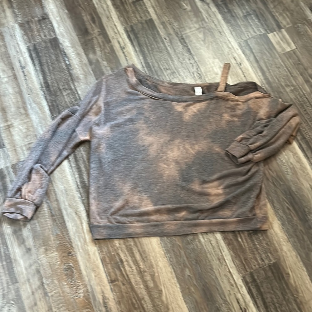 Buttery Soft Brown off the Shoulder Sweatshirt